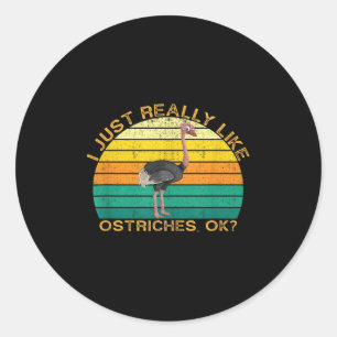 Ostrich Funny Animal Quote met vorm Desi Ronde Sticker