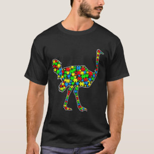 Ostrich Funny Puzzle Animals Autisme T-shirt