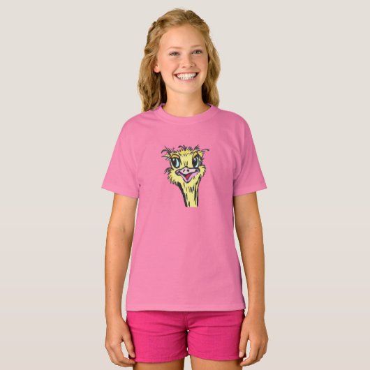 Ostrich Girls Babydoll Bird T-shirt (Voorkant volledig)