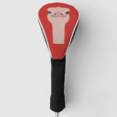 Ostrich grappig gezicht golfheadcover (Voorkant)