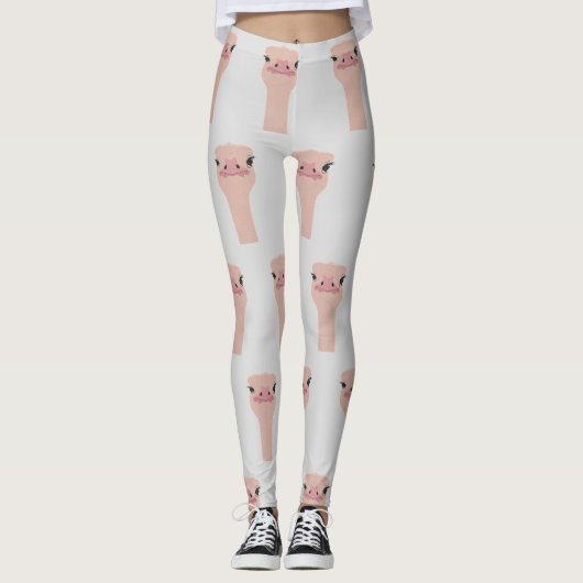 Ostrich grappig gezicht leggings (Voorkant)