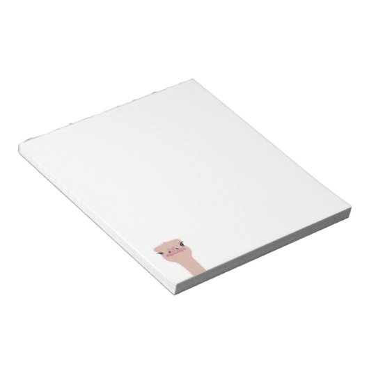 Ostrich grappig gezicht notitieblok (Schuin)