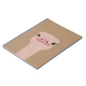 Ostrich grappig gezicht notitieboek (Linkerzijde)
