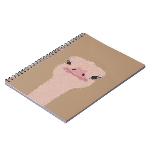 Ostrich grappig gezicht notitieboek (Linkerzijde)