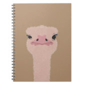 Ostrich grappig gezicht notitieboek (Voorkant)