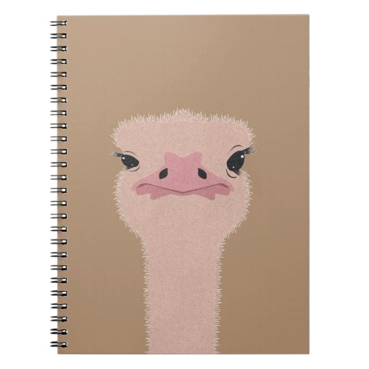 Ostrich grappig gezicht notitieboek (Voorkant)