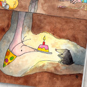 Ostrich Happy Birthday wenskaart van N. Janes Kaart