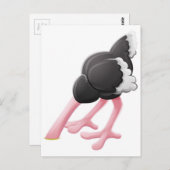 Ostrich Head Buried Cartoon Character Briefkaart (Voorkant / Achterkant)