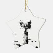 Ostrich Head in Pen en Ink Keramisch Ornament (Links)