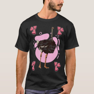 Ostrich Heart Design Bird Stuff Ostrips T-shirt
