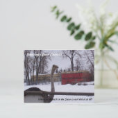 Ostrich in de sneeuw briefkaart (Staand voorkant)