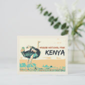 Ostrich in het Nationaal Park Nairobi, Kenia Briefkaart (Staand voorkant)