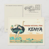 Ostrich in het Nationaal Park Nairobi, Kenia Briefkaart (Voorkant / Achterkant)