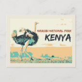 Ostrich in het Nationaal Park Nairobi, Kenia Briefkaart (Voorkant)