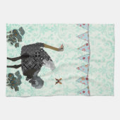 Ostrich Misty Blue Day Kitchen Towel Theedoek (Horizontaal)