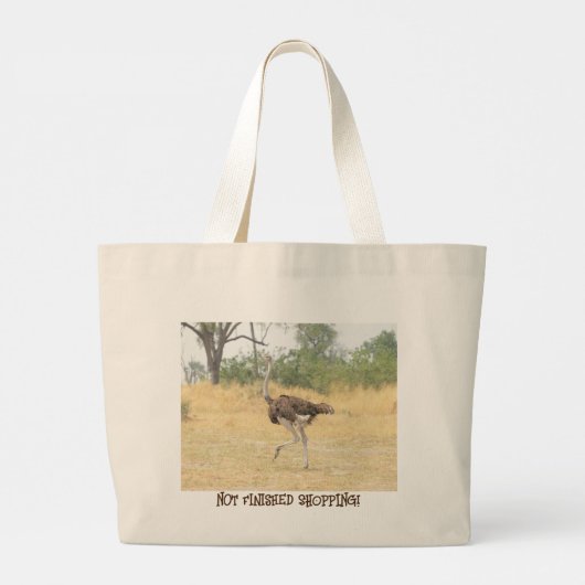 Ostrich, nog niet klaar met WINTEN! Grote Tote Bag (Achterkant)