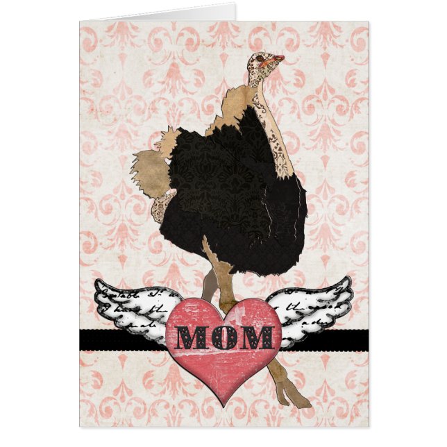  Ostrich Pink Damask-Moederdag (Voorkant)