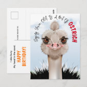 Ostrich Pun Funny Birthday Briefkaart (Voorkant / Achterkant)