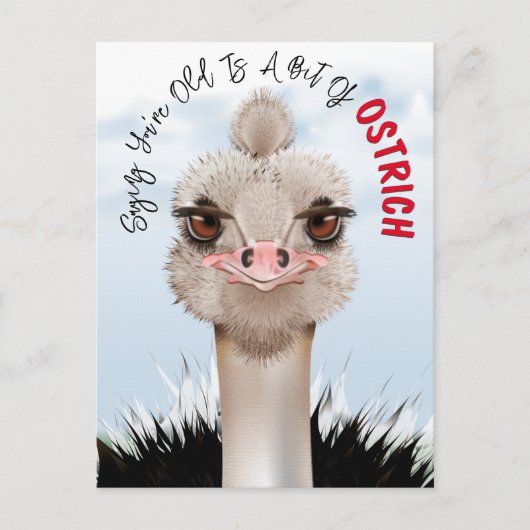 Ostrich Pun Funny Birthday Briefkaart (Voorkant)