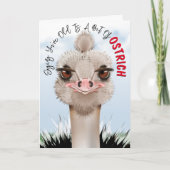 Ostrich Pun Funny Birthday Kaart (Voorkant)