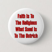 Ostrich-religie Ronde Button 5,7 Cm (Voorkant)