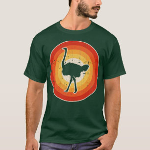 Ostrich Retro Sunset Vintage 60s 70s voor mannen T-shirt