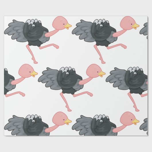 Ostrich Running Cadeaupapier (Vlak)