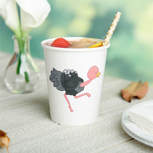 Ostrich Running Papieren Bekers