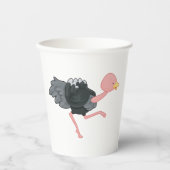 Ostrich Running Papieren Bekers (Voorkant)