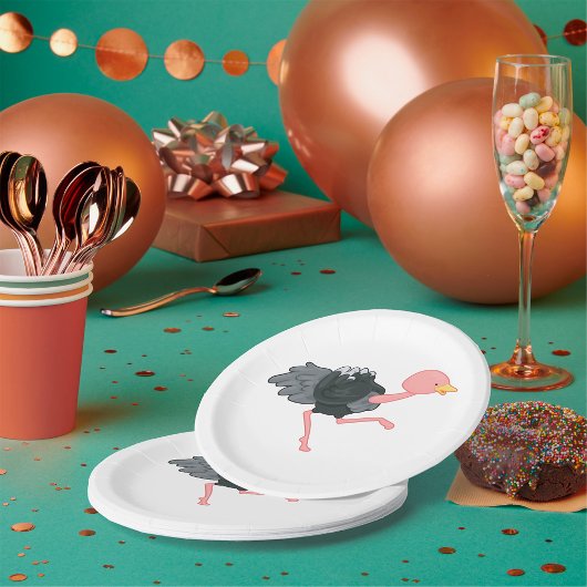 Ostrich Running Papieren Bordje