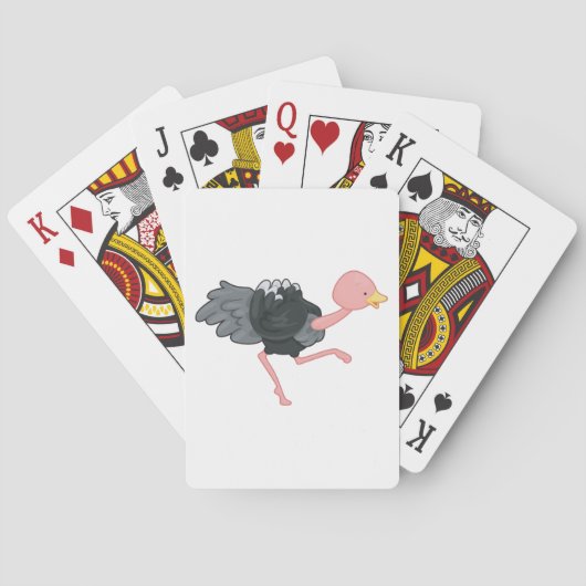 Ostrich Running Pokerkaarten (Achterkant)