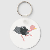 Ostrich Running Sleutelhanger (Achterkant)