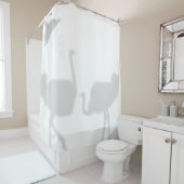 Ostrich Shadow Silhouette Shadow Buddies in Shower Douchegordijn (In situ)
