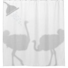 Ostrich Shadow Silhouette Shadow Buddies in Shower Douchegordijn