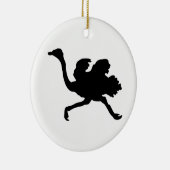 Ostrich Silhouette Keramisch Ornament (Rechts)