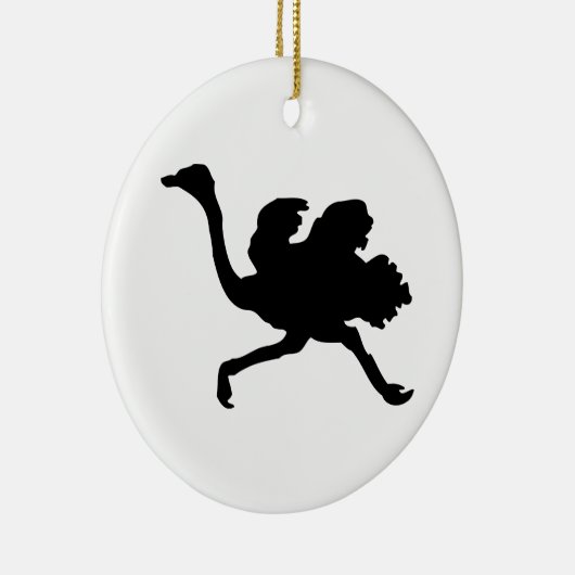 Ostrich Silhouette Keramisch Ornament (Rechts)