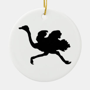 Ostrich Silhouette Keramisch Ornament