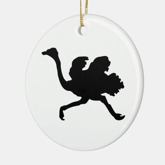 Ostrich Silhouette Keramisch Ornament (Links)