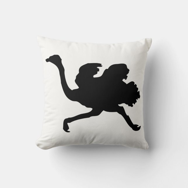 Ostrich Silhouette Kussen (Voorkant)