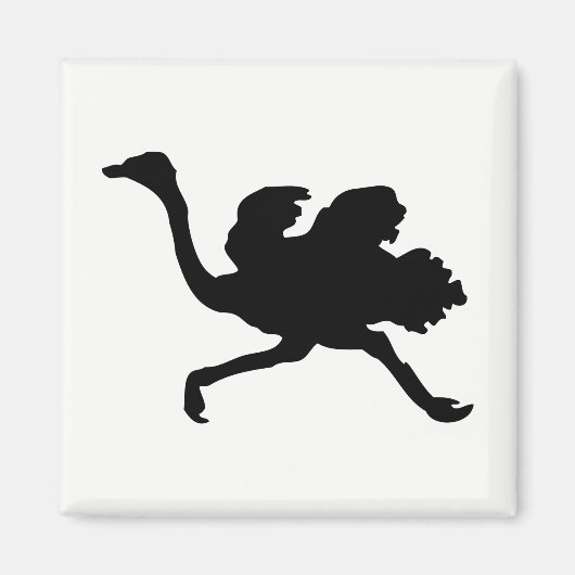 Ostrich Silhouette Magneet (Voorkant)