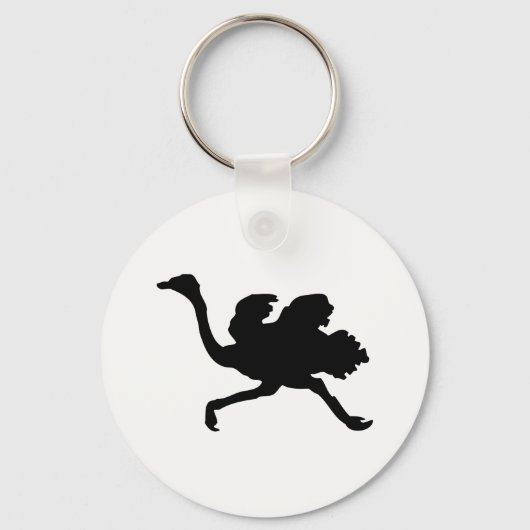Ostrich Silhouette Sleutelhanger (Voorkant)