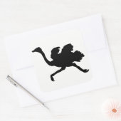 Ostrich Silhouette Vierkante Sticker (Envelop)