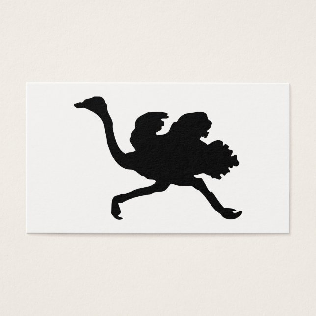 Ostrich Silhouette Visitekaartje (Voorkant)
