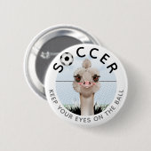 Ostrich Soccer Player Inspirerend Ronde Button 5,7 Cm (Voorkant /achterkant)