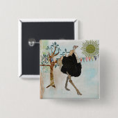 Ostrich Sunshine Button (Voorkant /achterkant)
