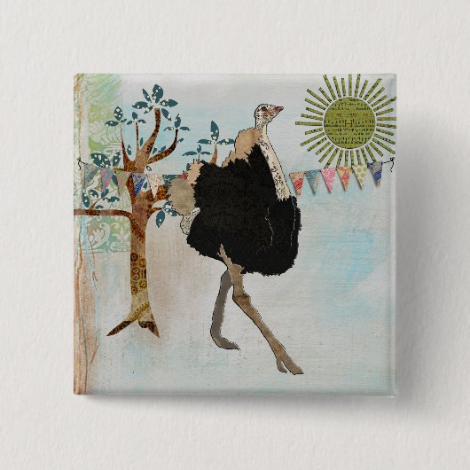 Ostrich Sunshine Button (Voorkant)