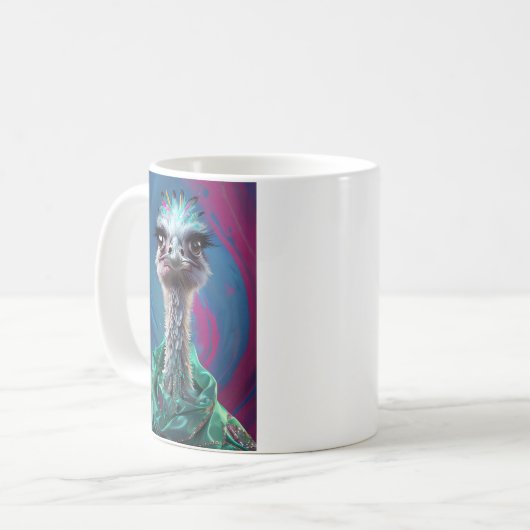Ostrich themed Mug Koffiemok (Voorkant links)
