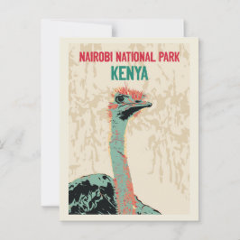 Ostrich uit Kenia, Nationaal Park Nairobi Briefkaart