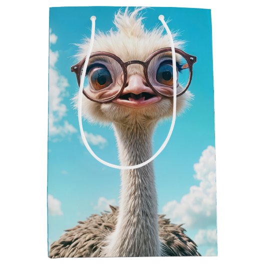 Ostrich-verjaardag Medium Cadeauzakje (Voorkant)