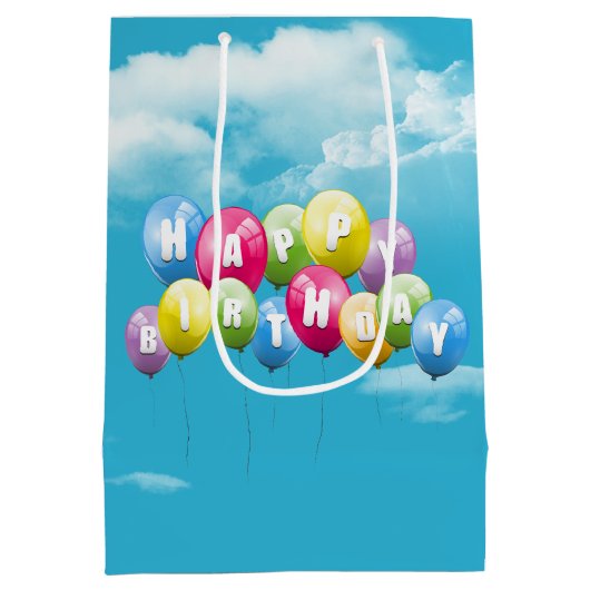 Ostrich-verjaardag Medium Cadeauzakje (Achterkant)